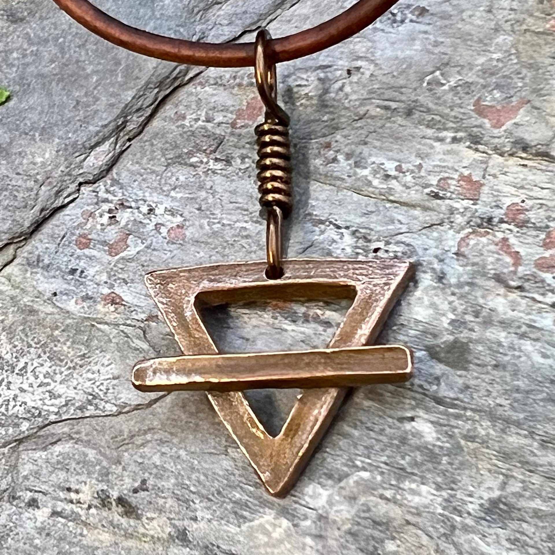 Earth Element Symbol, Copper Elemental Signs, Pagan Gift, Astrological Signs, Taurus, Virgo, Capricorn, Winter, North, Triangle Symbols