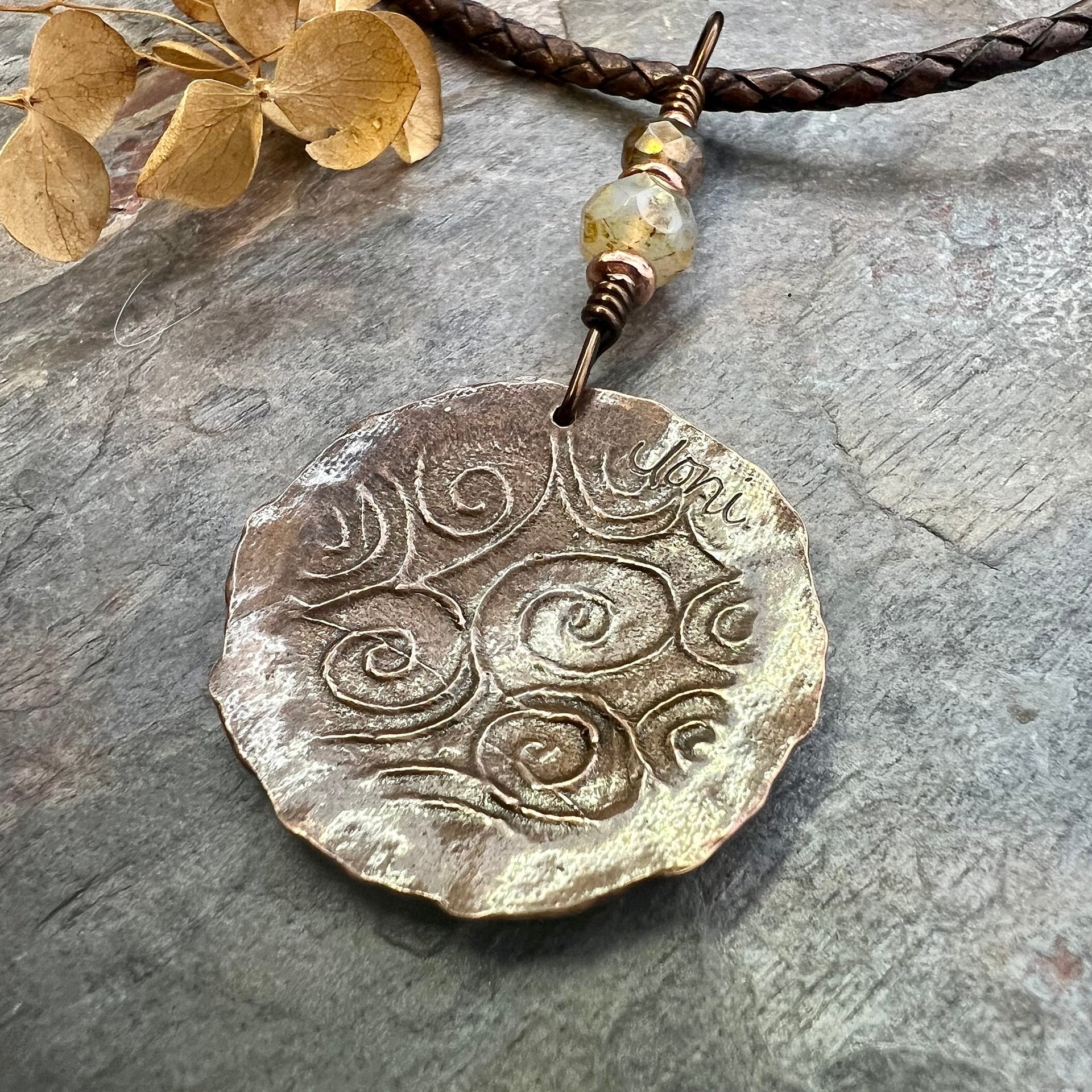 Celtic Tree of Life, Copper Pendant, Irish Celtic Spirals, Round Tree of Life, Crann Bethadh, Soul Harbor Jewelry, Artwork