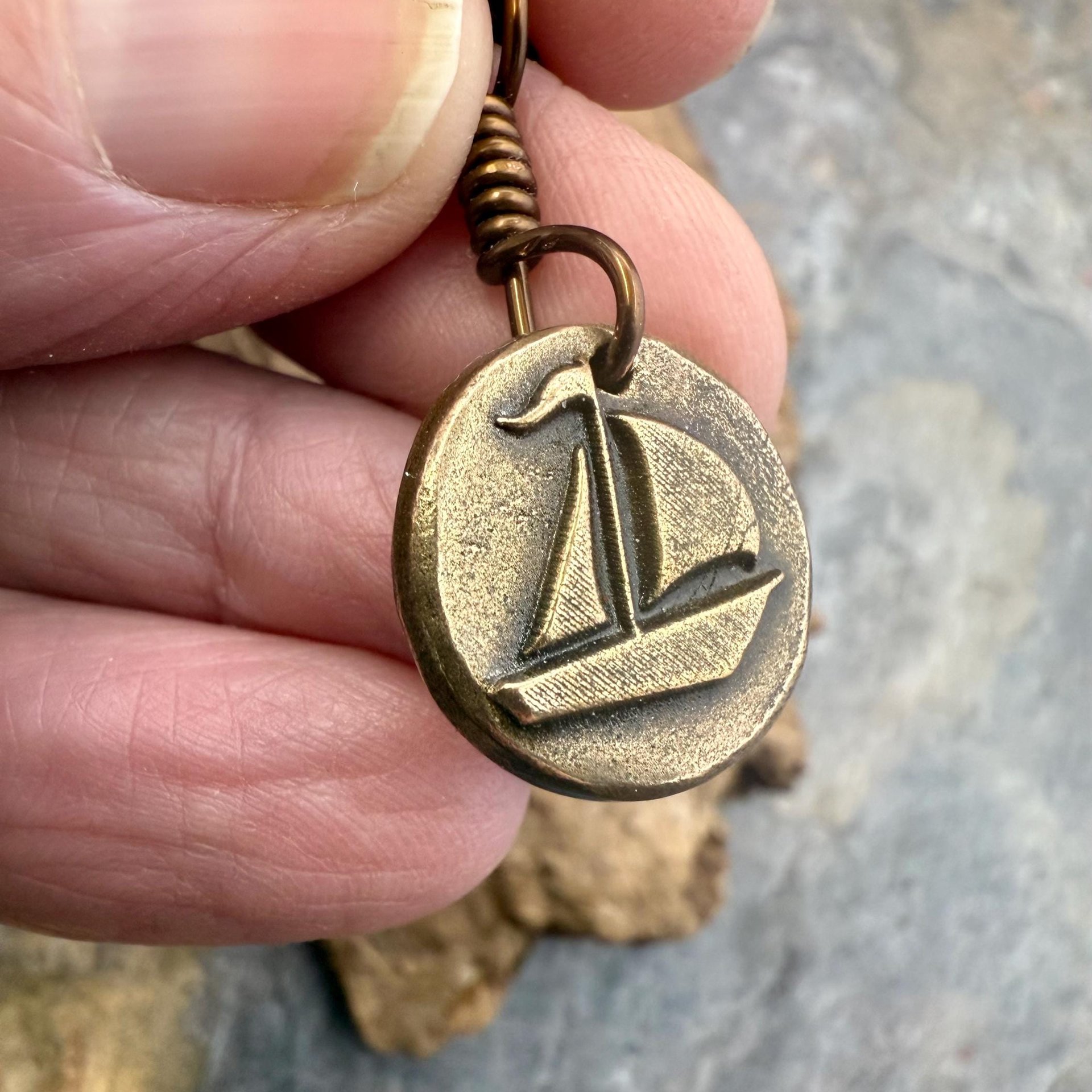Sailboat Charm, Bronze Pendant, Door County, WI, Nautical Sailing, Protection Guidance Talisman, Great Lakes, Journey