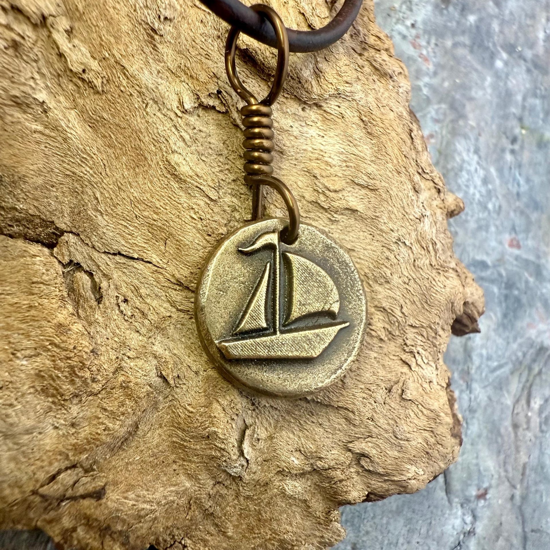 Sailboat Charm, Bronze Pendant, Door County, WI, Nautical Sailing, Protection Guidance Talisman, Great Lakes, Journey