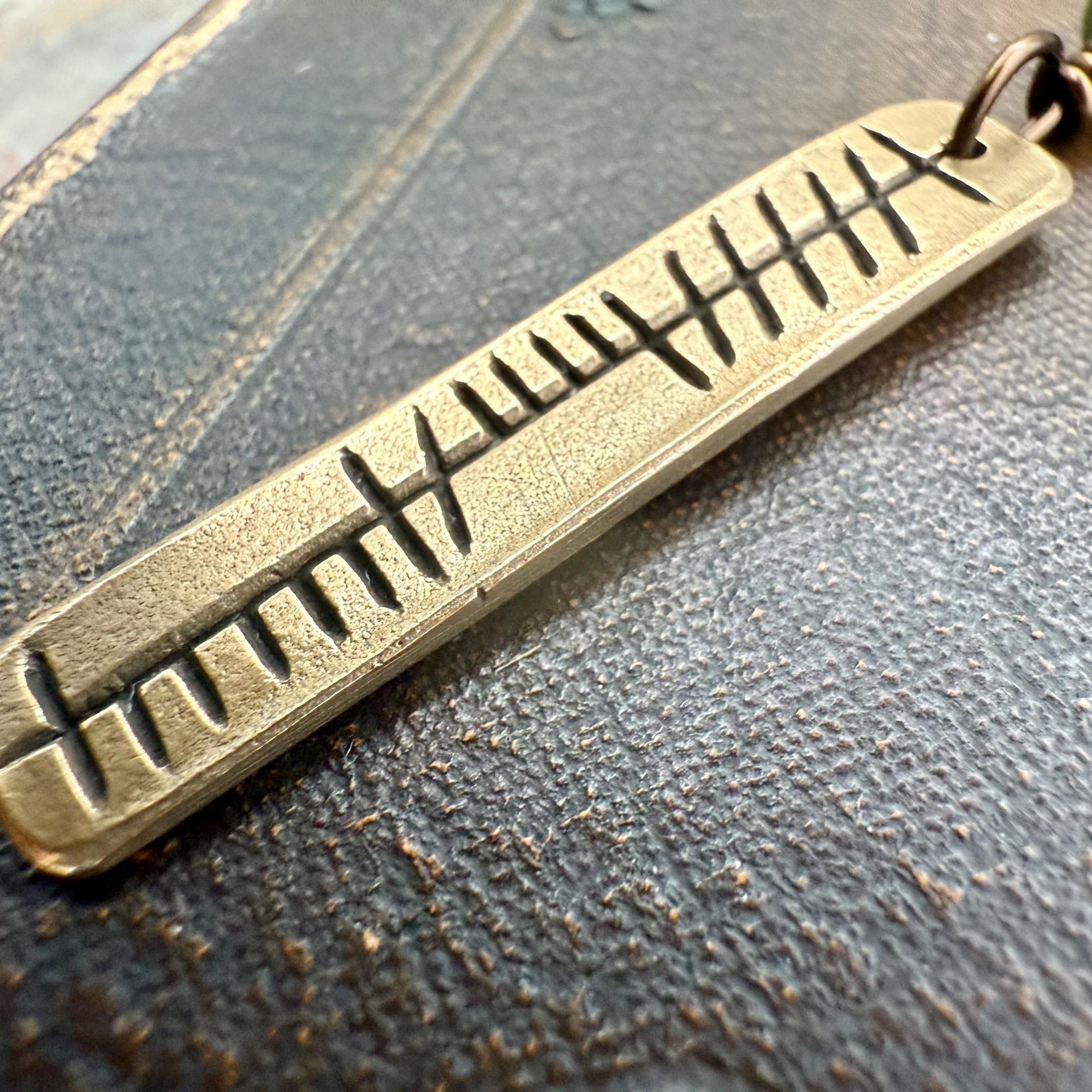 Anam Cara Ogham Necklace, Soul Friend, Bronze Bar Charm, Connemara Marble, Irish Celtic, Soul Mate, Gifts of Love, Irish Gaelic, Best Friend