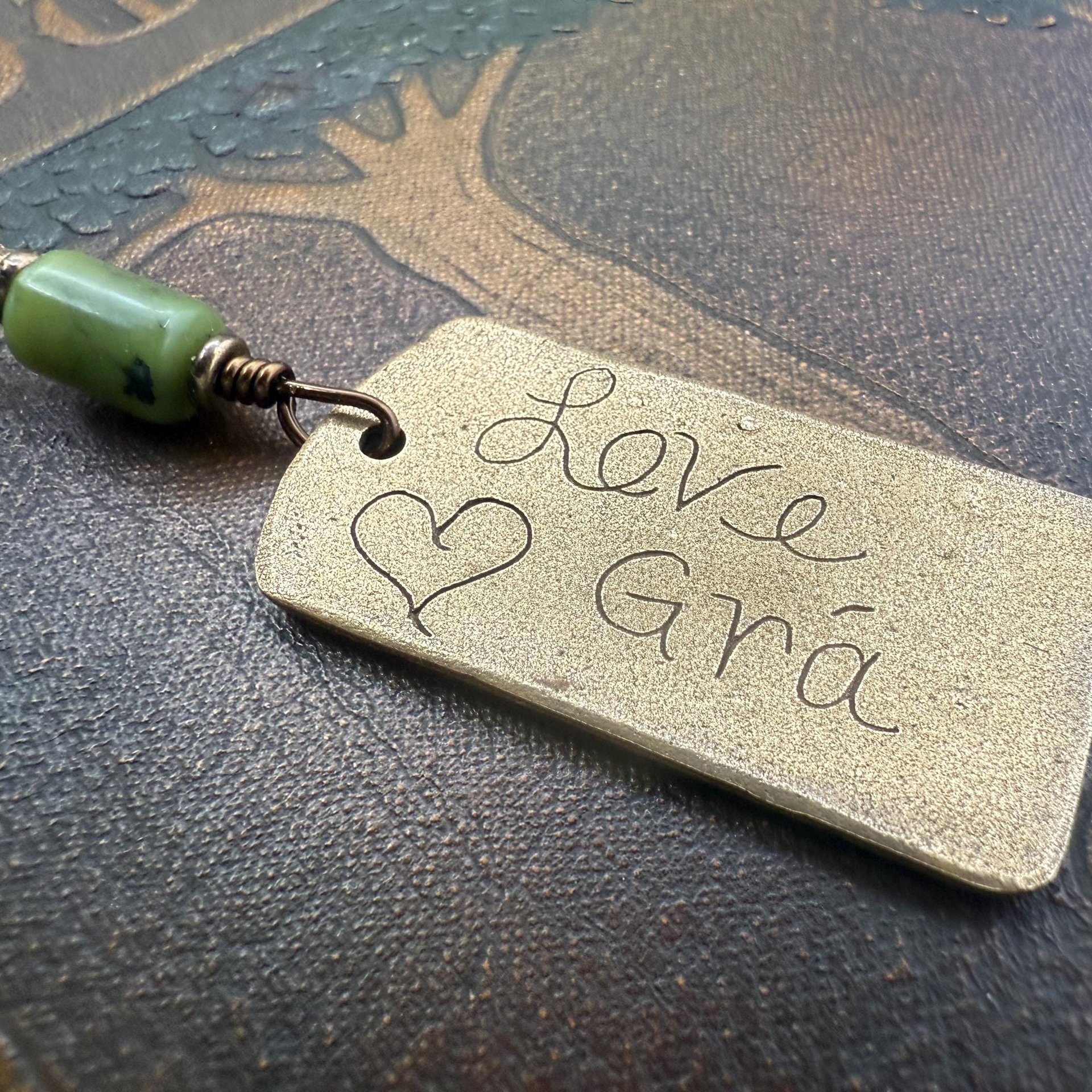 Love Ogham Bronze Charm, Grá Irish Love, Irish Gaelic, 8th Wedding Anniversary, Irish Celtic Jewelry, Celtic Witch, Pagan Love, Hand Carved