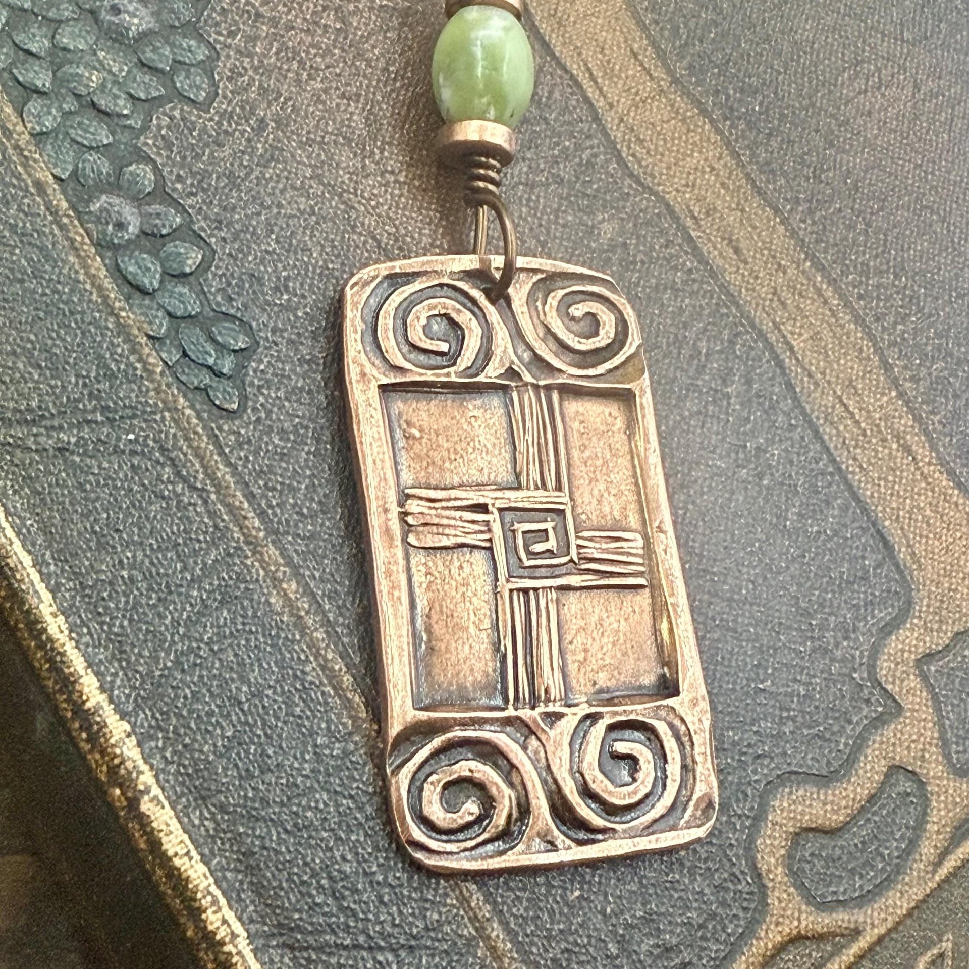 Saint Brigid's Cross, Copper & Connemara Marble Pendant, Irish Celtic Jewelry, Brigit Bridget, St Brigid of Kildare, Irish Cross, Imbolc