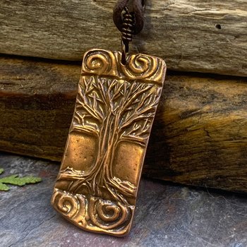 Celtic Tree of Life, Copper Pendant, Irish Celtic Spirals, Hand Carved, Crann Bethadh, Celtic Witch Druid, Soul Harbor Jewelry, Handmade Art