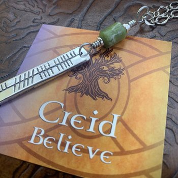 Creid Ogham Necklace, Believe Bar Charm, Sterling Silver, Connemara Marble, Irish Celtic Jewelry, Hand Carved, Believe In, Art Jewelry