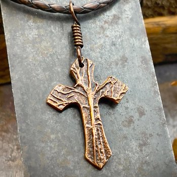 Tree Cross Pendant, Copper Cross Jewelry, Irish Celtic Tree, Tree of Life, Tree Branches, Crosses for Men Women, 7th Anniversary, Rustic Art