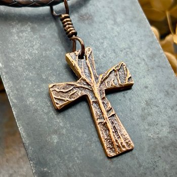 Tree Cross Pendant, Copper Cross Jewelry, Irish Celtic Tree of Life, Tree Branches, Crosses for Men Women, 7th Anniversary, Druid Dryad
