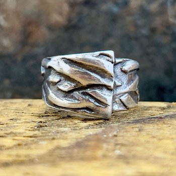 Silver Braid Ring, Sterling Silver 960, Wrap Ring, Braided Texture Ring, Wide Band Rings, Hand Crafted Art Jewelry, One of Kind Jewelry