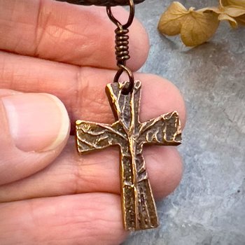 Tree Cross Pendant, Copper Cross Jewelry, Irish Celtic Tree of Life, Tree Branches, Crosses for Men Women, 7th Anniversary, Druid Dryad