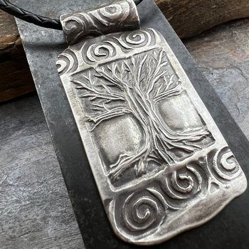 Tree of Life Pendant, Sterling Silver Tree Necklace, Irish Celtic Jewelry, Pagan Celtic Witch, Druid Sacred Trees, Celtic Spirals, Handmade