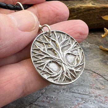 Celtic Tree of Life Pendant, Sterling Silver, Connemara Marble, Sacred Celtic Trees, Irish Celtic Spirals, Druid Dryad, Crann Bethadh, Witch