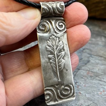 Oak Leaf Pendant, Sterling Silver, Sacred Celtic Trees, Irish Celtic Spirals, Druid Dryad, Pagan Earth, Crann Bethadh, Celtic Tree of Life