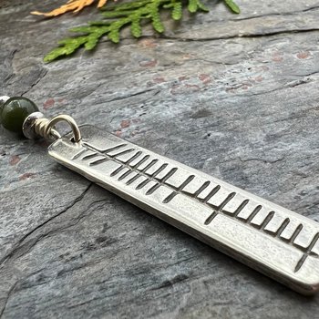 Análaigh Ogham Necklace, Breathe Bar Charm, Sterling Silver, Connemara Marble, Irish Celtic Jewelry, Hand Carved, Art Jewelry, Faith Jewelry