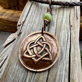 Celtic Love Knot, Copper Heart Trinity Knot Charm, Connemara Marble, Wax Seal Charm, Irish Celtic Jewelry, Soul Mate, Infinity, Eternity