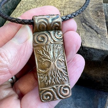 Celtic Tree of Life, Copper Pendant, Irish Celtic Spirals, Hand Carved, Crann Bethadh, Soul Harbor Jewelry, Handmade Art, Celtic Witch Pagan