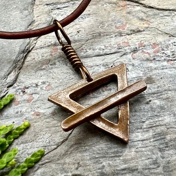 Earth Element Symbol, Copper Elemental Signs, Pagan Gift, Astrological Signs, Taurus, Virgo, Capricorn, Winter, North, Triangle Symbols