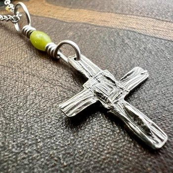 St Brigid's Cross, Sterling Silver, Connemara Marble, Irish Celtic Jewelry, Irish Pagan, Imbolc, Patron Saint, Brigid of Kildare, Tiny Cross
