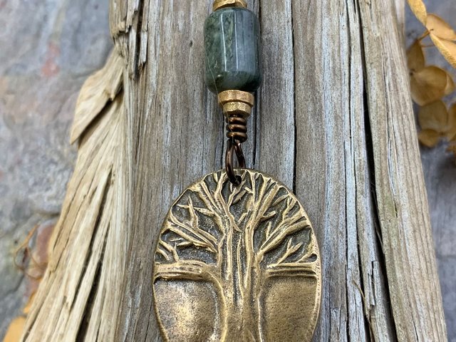 Celtic Tree of Life, Bronze Pendant, Connemara Marble, Irish Celtic Jewelry, Oval Tree of Life, Crann Bethadh, Soul Harbor Jewelry