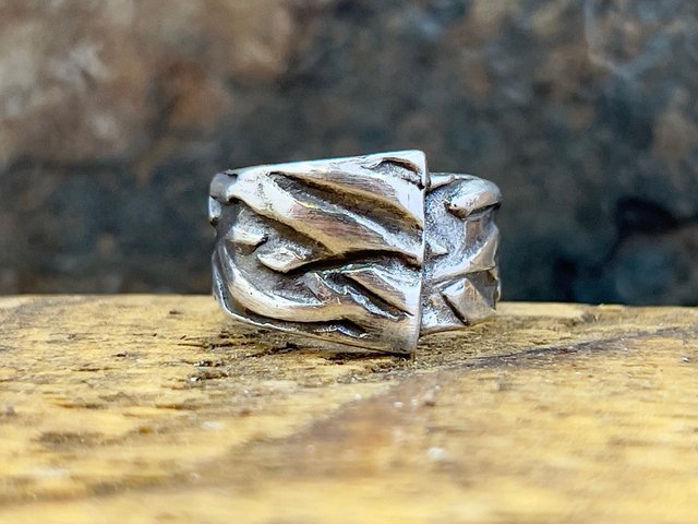 Silver Braid Ring, Sterling Silver 960, Wrap Ring, Braided Texture Ring, Wide Band Rings, Hand Crafted Art Jewelry, One of Kind Jewelry