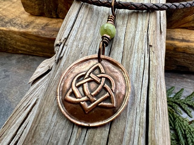 Celtic Love Knot, Copper Heart Trinity Knot Charm, Connemara Marble, Wax Seal Charm, Irish Celtic Jewelry, Soul Mate, Infinity, Eternity