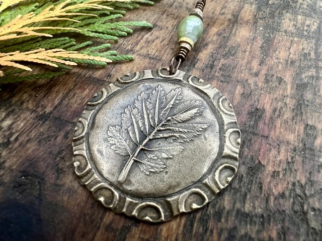 Rowan Leaf Bronze Pendant, Connemara Marble Necklace, Irish Celtic Spirals, Sacred Celtic Tree Astrology, Leather Vegan Cords, Pagan Druid