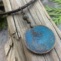 Triskele Pendant, Triskelion, Triple Spiral, Copper Patina, Irish Celtic Jewelry, Connemara Marble, Pagan Wicca, Triple Goddess Charm