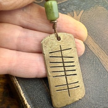 Love Ogham Bronze Charm, Grá Irish Love, Irish Gaelic, 8th Wedding Anniversary, Irish Celtic Jewelry, Celtic Witch, Pagan Love, Hand Carved